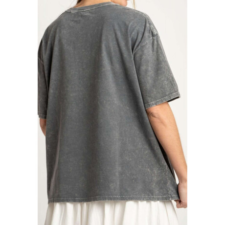 Remera Algodon Lavado Print Gris