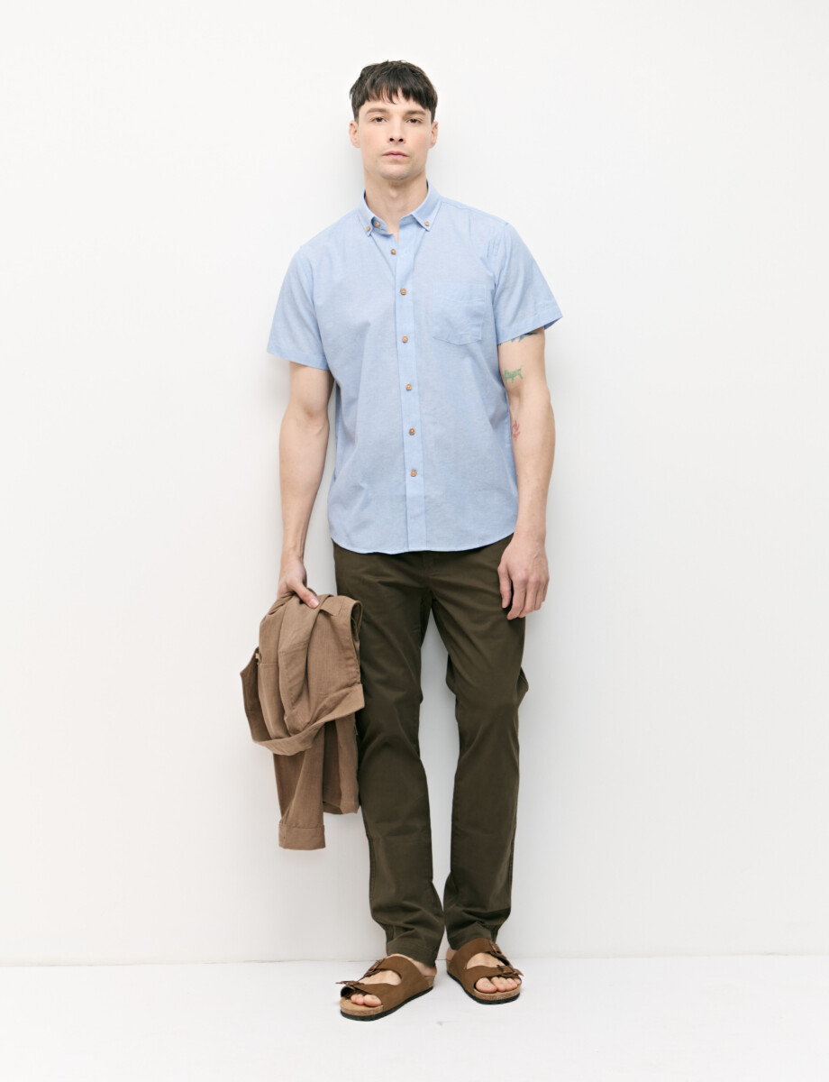 012725 CAMISA COTTON WILL Celeste
