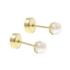 Caravanas Bebe de oro 18k con perla de cultivo en cuatro puntas Caravanas Bebe de oro 18k con perla de cultivo en cuatro puntas