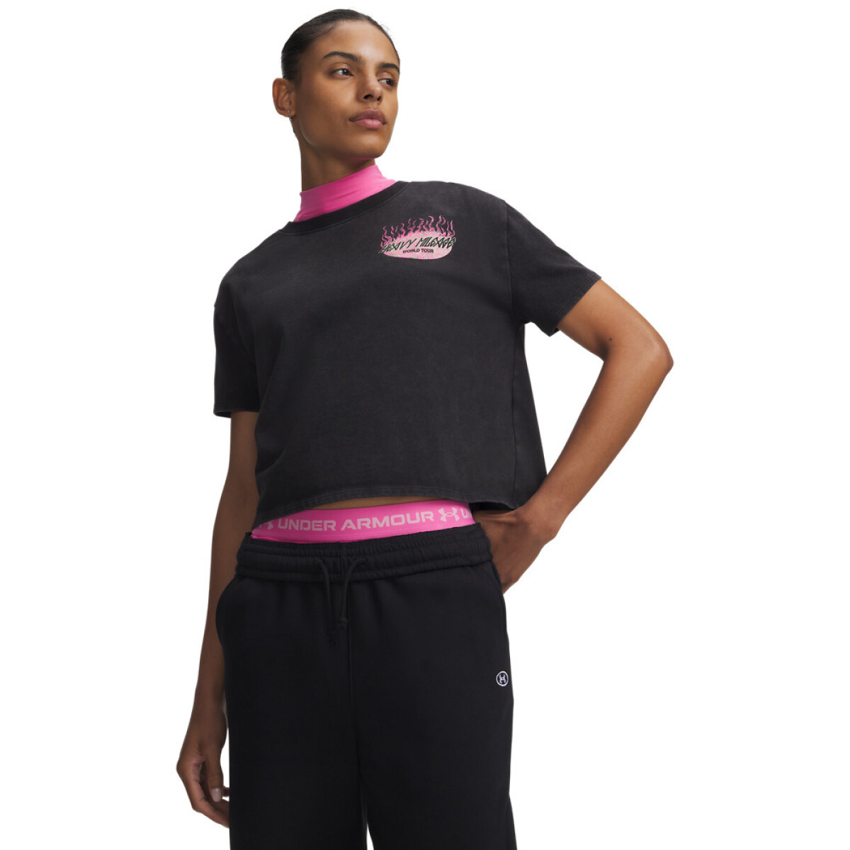 UA HB Run HW Wash Tour SS-BLK - BLK-008 