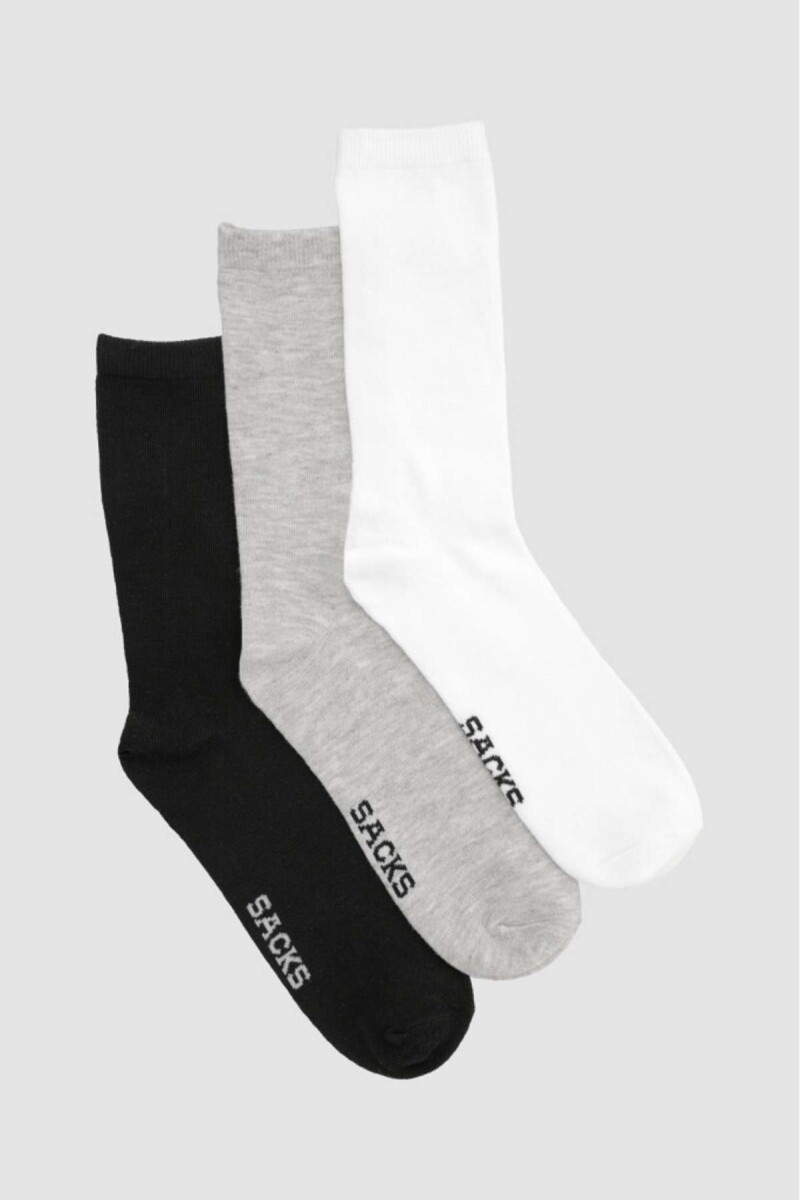 Pack x 3 medias hombre lisas media caña - Variante 38 
