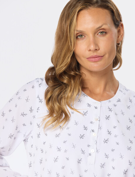 BLUSA CLASICA Hojas Azul