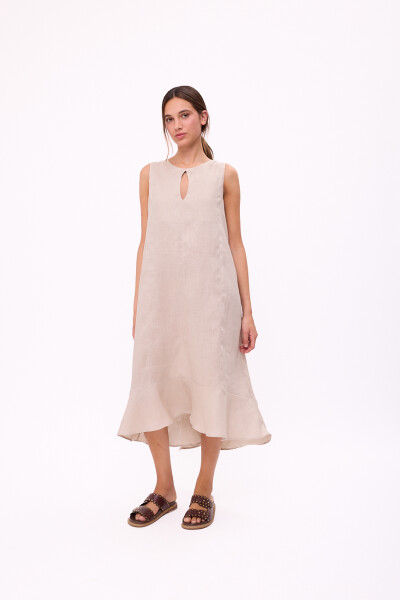 VESTIDO POLK LONG Beige