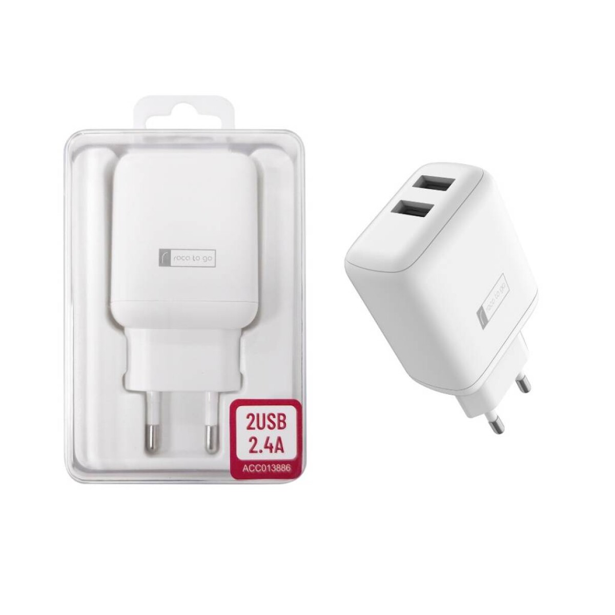 Cargador Roca To Go 12W / 2.4A 2Xusb A Sin Cable Ub - BLANCO 