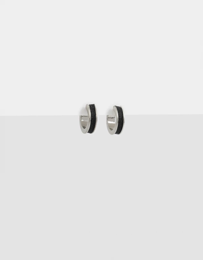Aros Argollas Con glitter Argollas Con Glitter - Plateado
