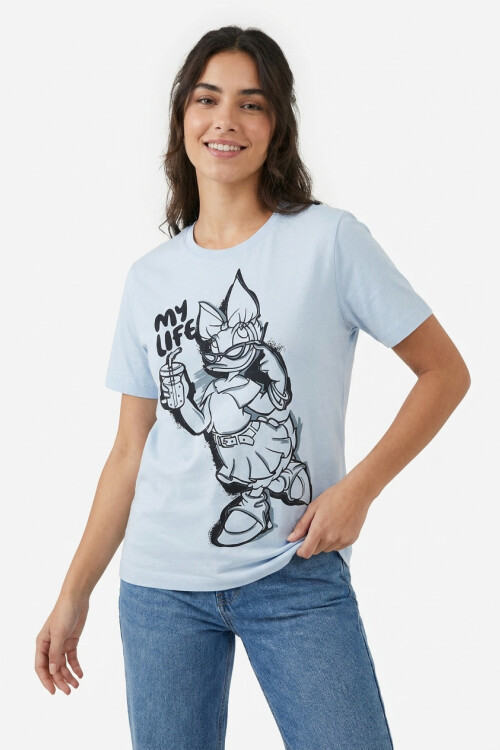 Remera m/c mujer DAISY CELESTE