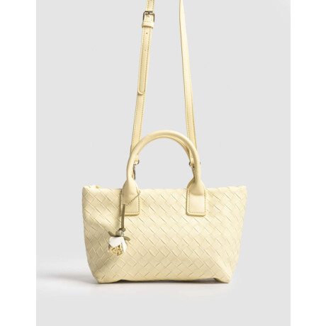 Cartera City Trenzada Amarillo Claro