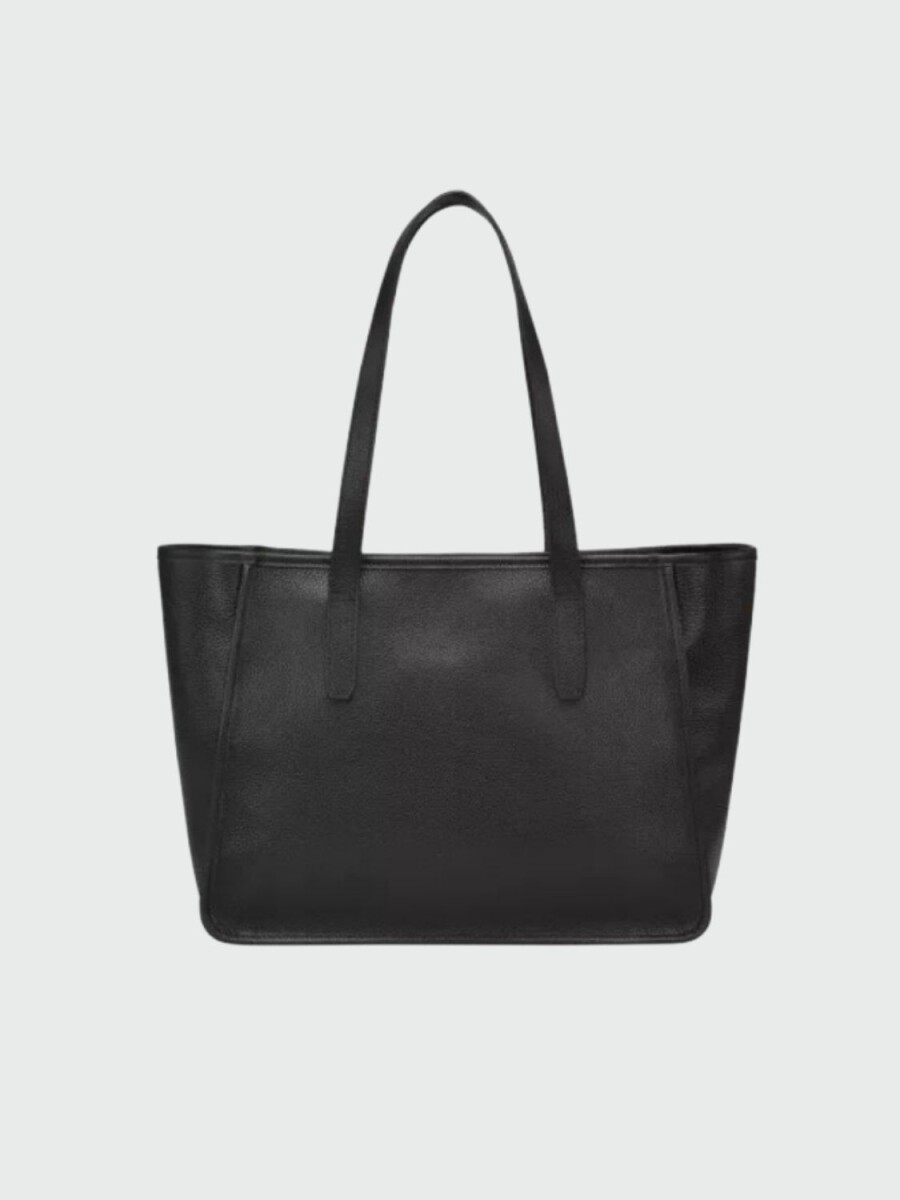Longchamp -Cartera de cuero con gran capacidad, Le foulonné - Negro 