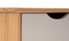 Mesa de Luz - 1 puerta - 1 cajón - Línea Nórdica Roble/Gris Claro/Blanco
