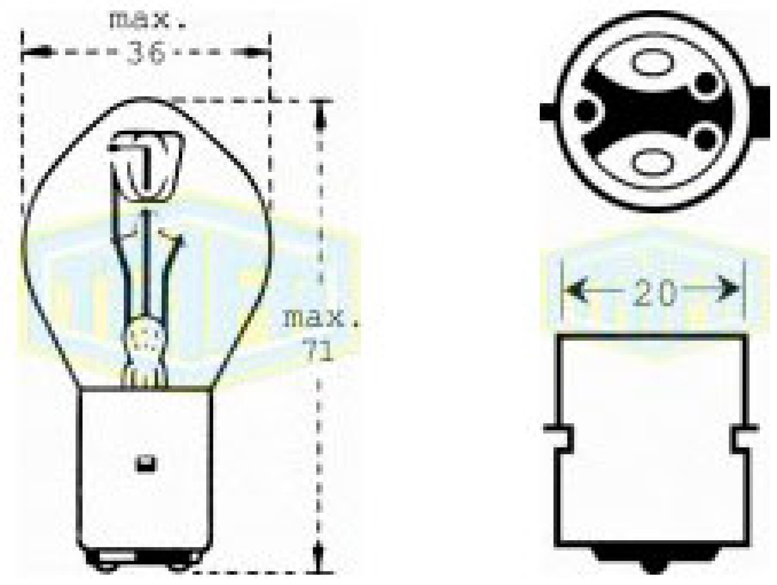 LAMPARA - 12V 35-35W BA20D = 4432 TRIFA 