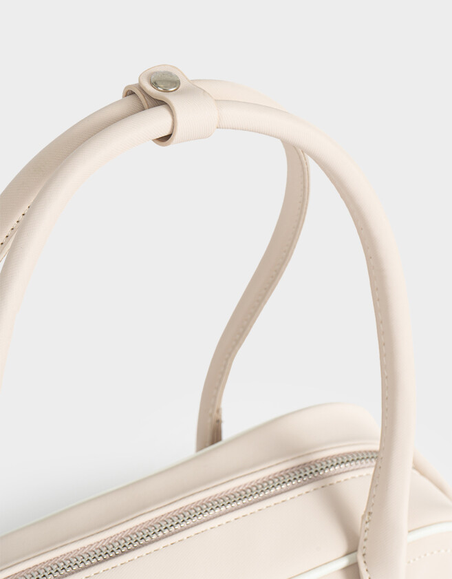 Bowling Cartera Bowling Con Charm - Marron Beige