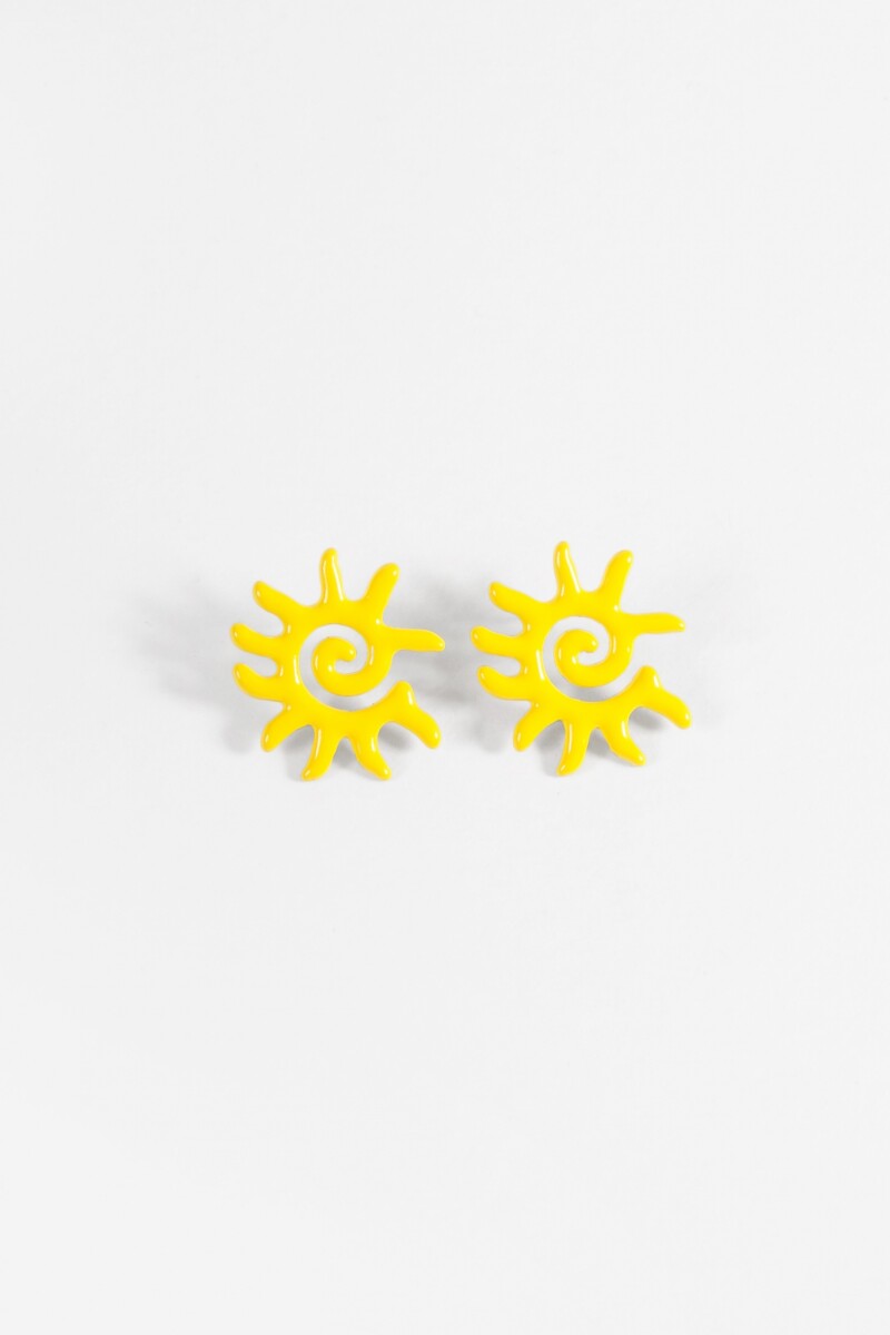 Caravanas sol espiral amarillo