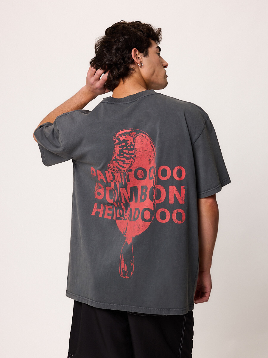 T-SHIRT M/C PALITO DIXIE Gris Oscuro