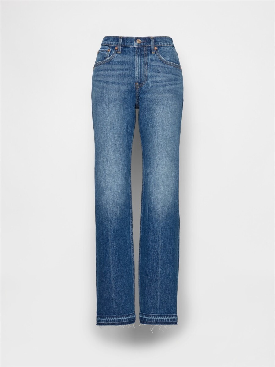 Jean Relaxed Straight Mujer - Medium Wash 