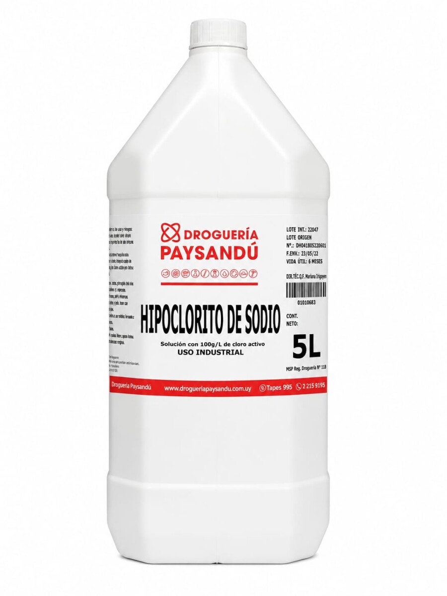 Hipoclorito de Sodio - 5 L 