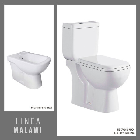 Juego Inodoro Bidet Malawi Descarga 25 Cm Aqualia 000