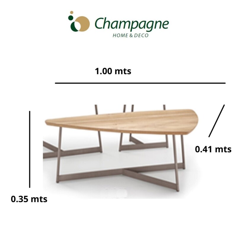 MESA CENTRO TRIANGULAR - BASE GRAFITO - MADERA ROBLE CLARO MESA CENTRO TRIANGULAR - BASE GRAFITO - MADERA ROBLE CLARO