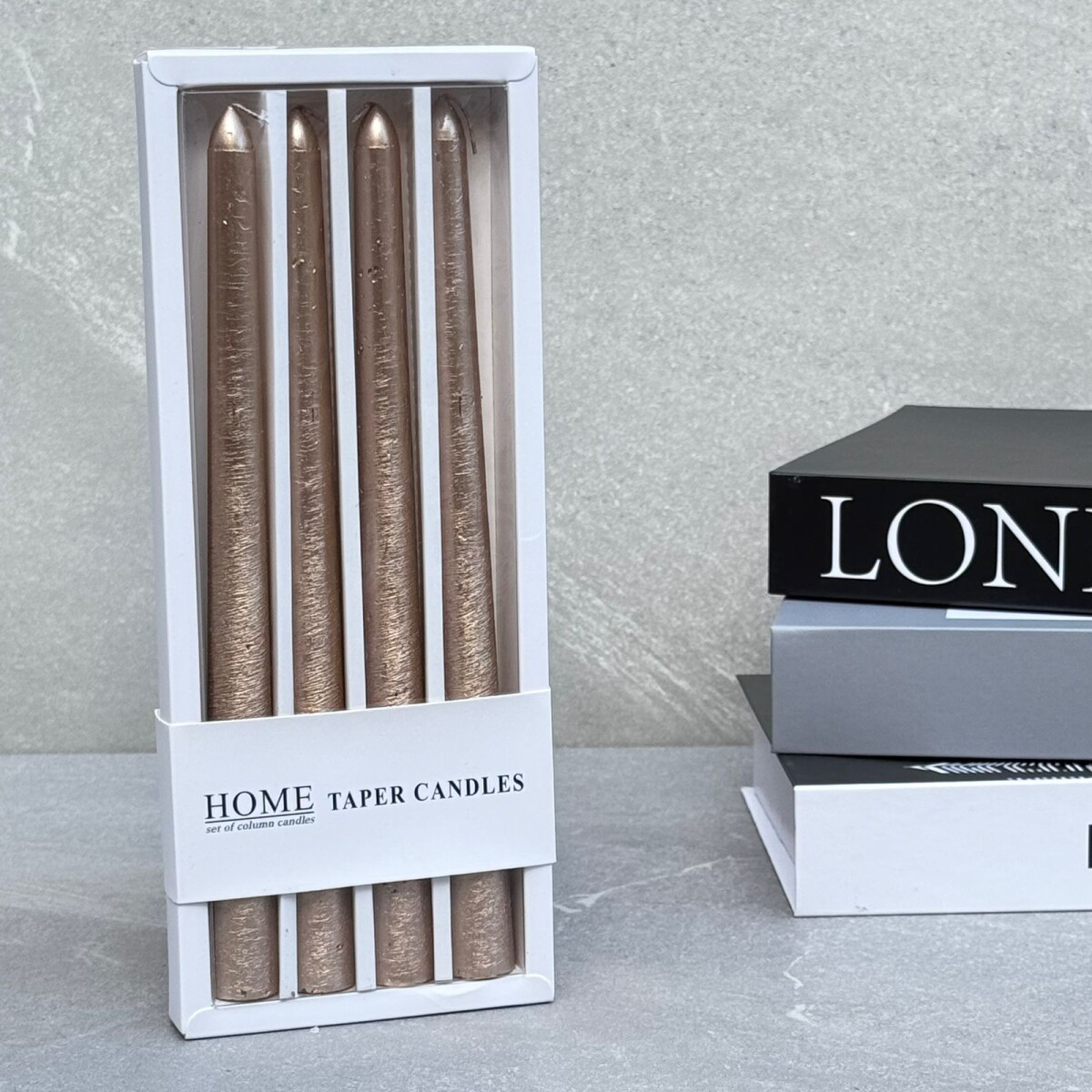 Set 4 Velas Conicas Ligeras 25cm 