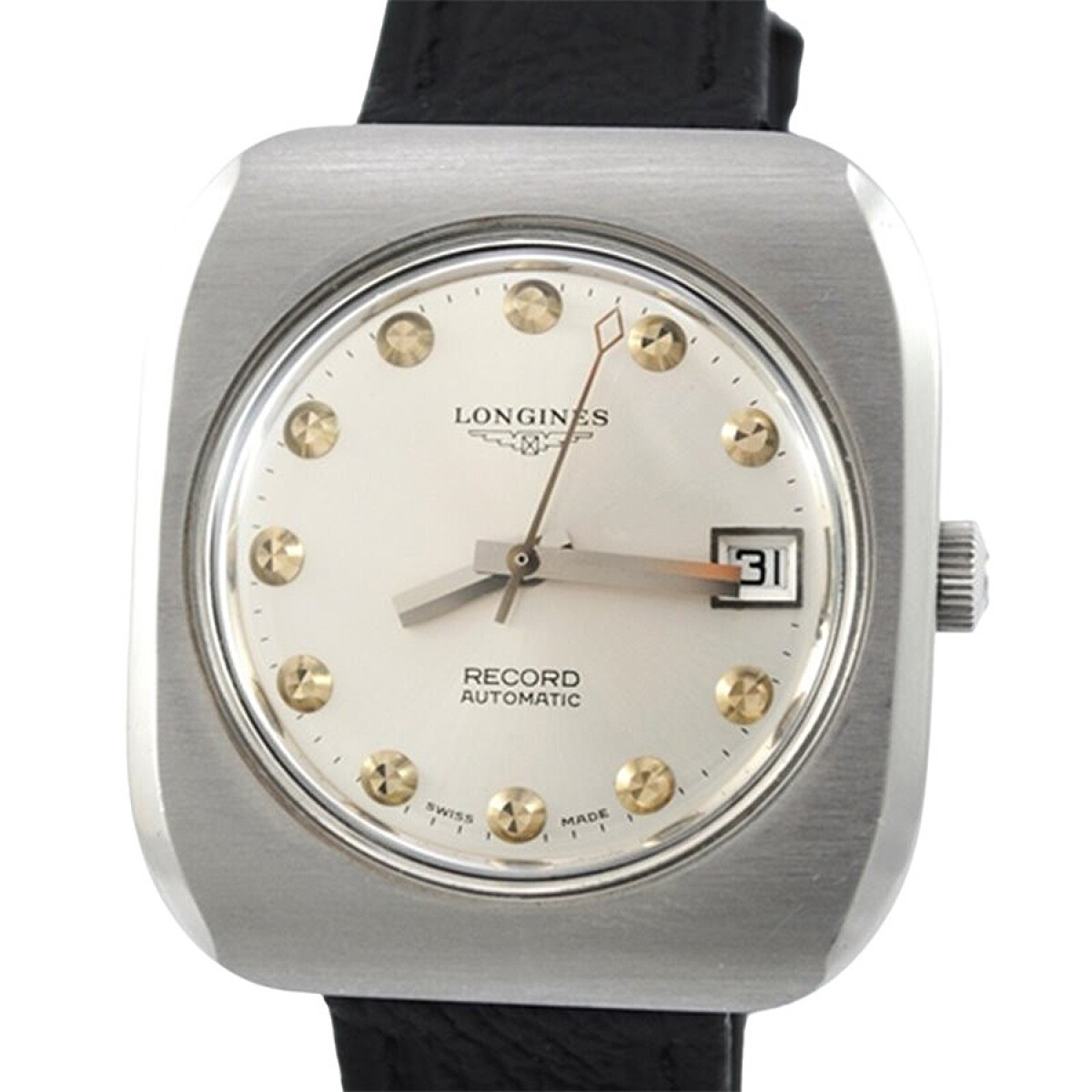 Reloj De Acero Vintage Longines Record Automático Años 1970, Calibre 1955-2 