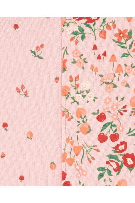 Buzo de algodón, manga larga, diseño floral. Talles 2-5T Sin color