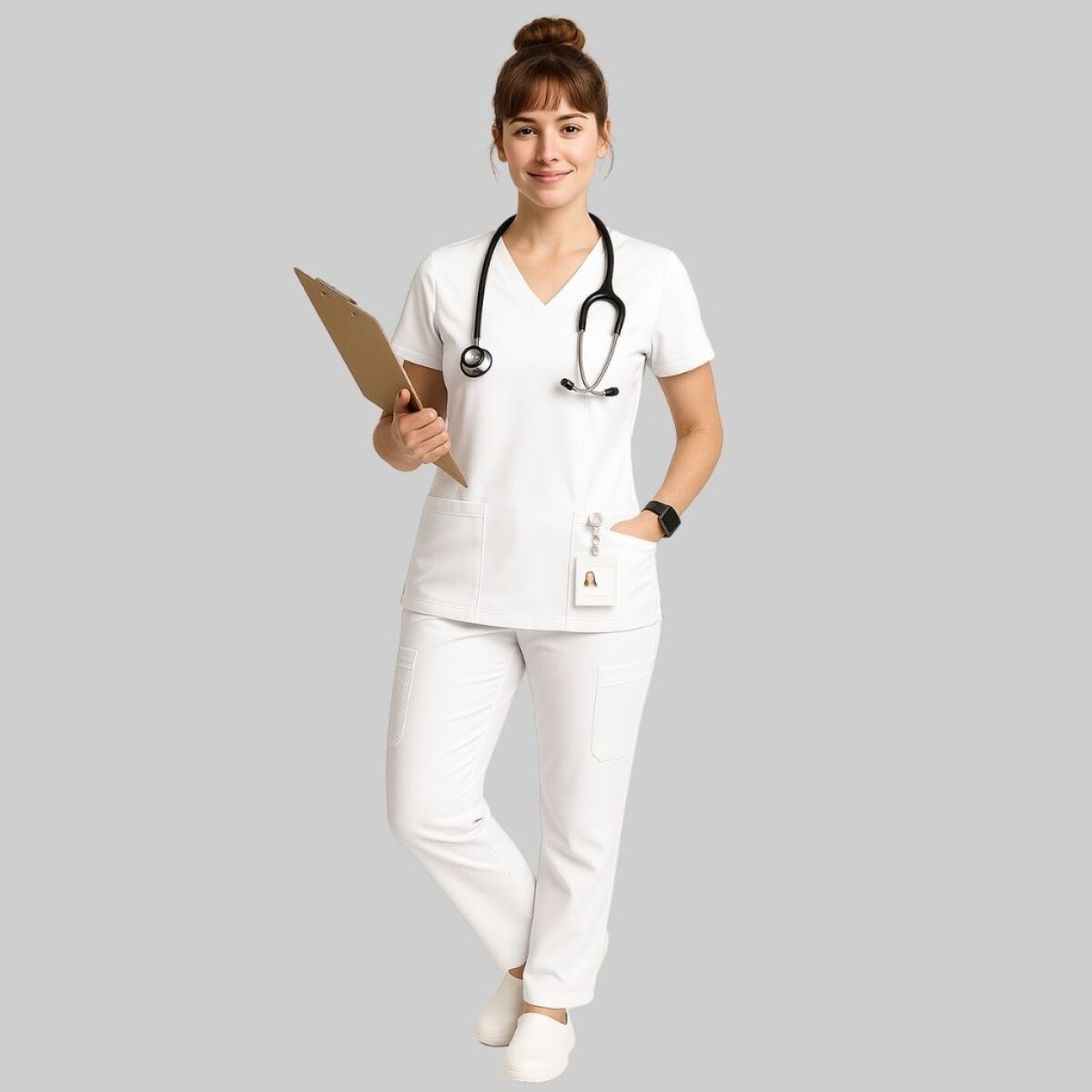 Pantalón Classic Dama ARGON Elastizado - Blanco 