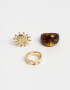 Sets Anillos Soles Anillos Set X3 De Soles - Dorado