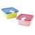 Recipiente Cuadrado con Broche 210 ml AZUL/ROSA