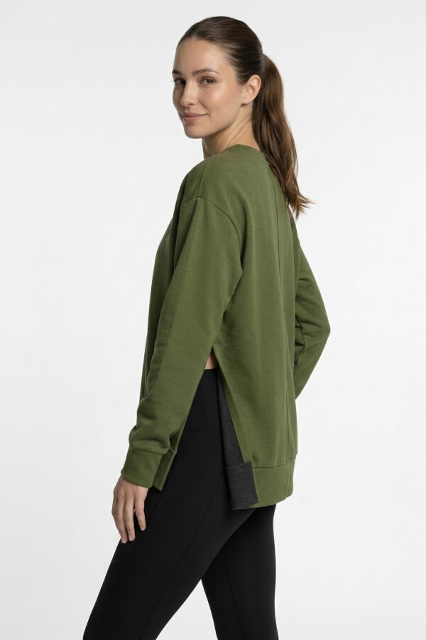 Buzo de Moletón. Verde Musgo