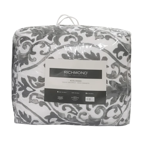 Acolchado King Size Terciopelo con Corderito Richmond 240 x 260 cm GRIS