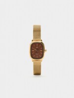 Reloj De Malla Metálica De Acero Inoxidable dorado