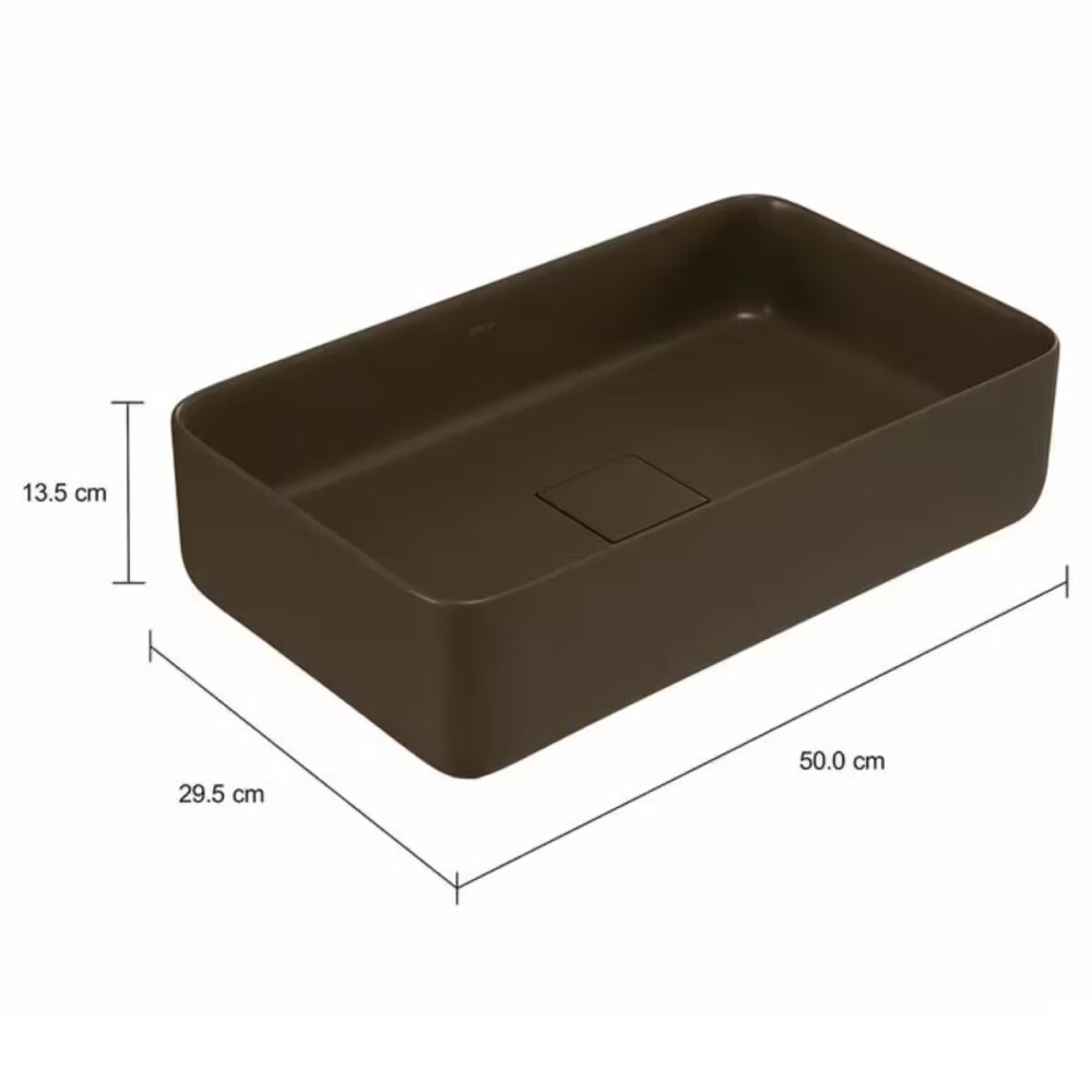 Bacha de apoyo rectangular 50x30 cm Marrón mate Deca Bacha De Apoyo Rectangular 50x30 Cm Marrón Mate Deca