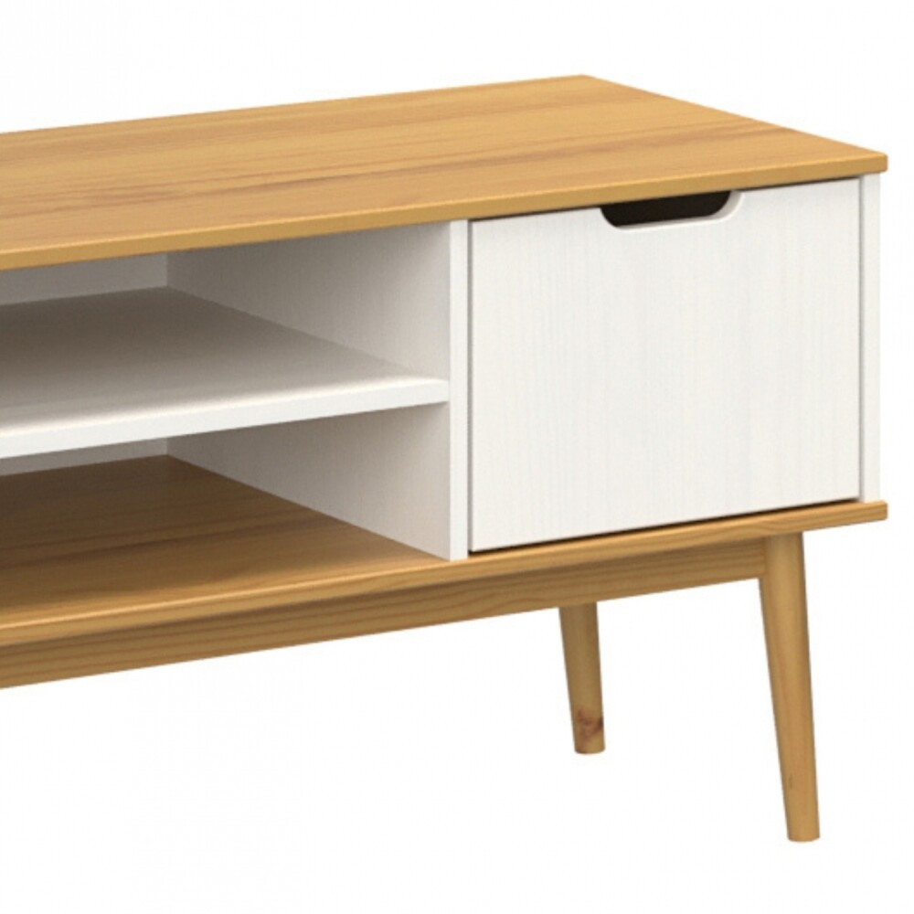 Rack para tv - Linea Nordica Roble/Blanco