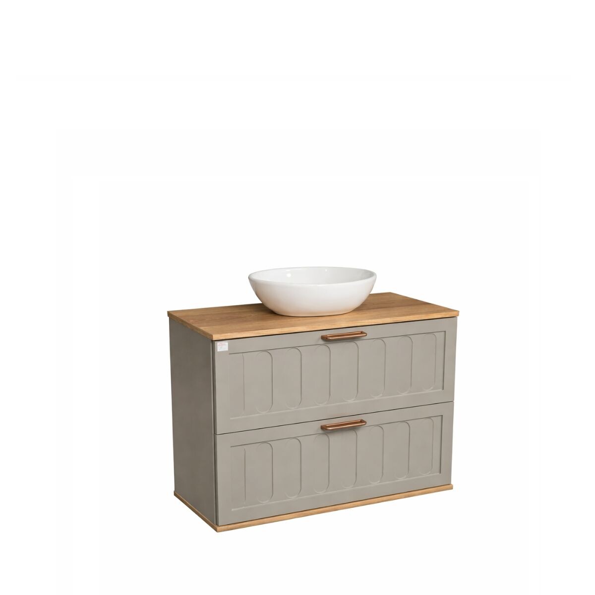 Mueble De Baño Suspendido Milena 78 Cm Avellana/catedral Con Bacha 