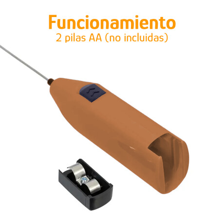 Batidor Espumador Multiuso Portátil Pilas AA Acero Inox Rosa