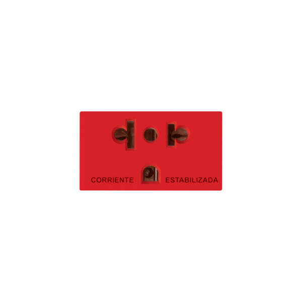 Mód. tomacorriente universal c/ 2 tierras rojo-Ave ELE01057