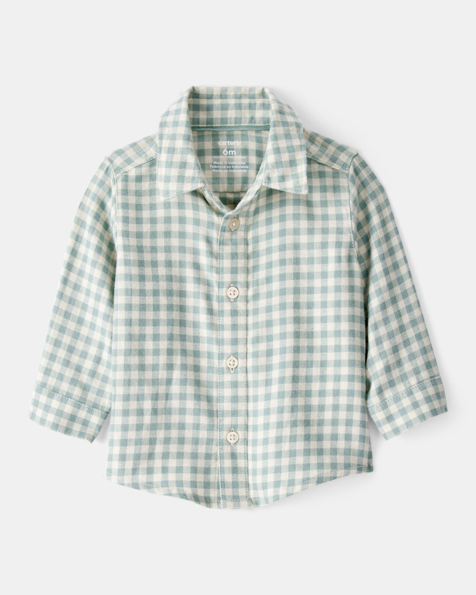 Set dos piezas, enterito jean y camisa de franela Sin color