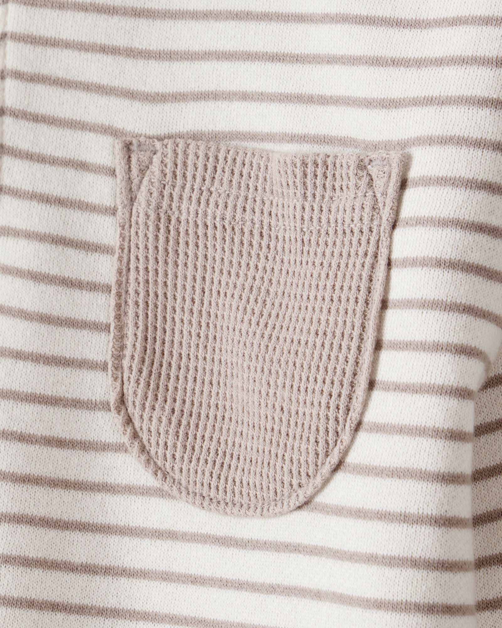 Set dos piezas de algodón, pantalón y buzo cierre un cuarto, beige Sin color