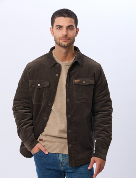 CAMPERA DE PANA Y CORDERITO Verde