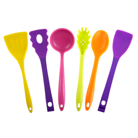 SET MENAGE X6PCS SILICONA COLORES SOLIDOS CAJA SET MENAGE X6PCS SILICONA COLORES SOLIDOS CAJA