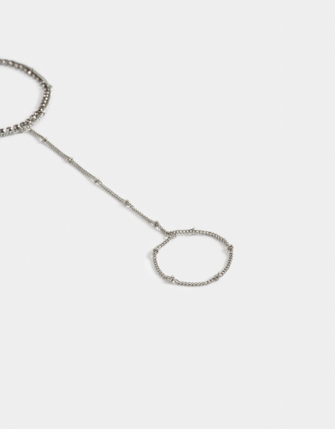 Pulseras Flexibles Pulsera Flexible Con Anillo Unido - Plateado