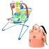 Silla Mecedora Bouncer Bebé + Mochila Maternal Impermeable Variante Color Celeste Salmon