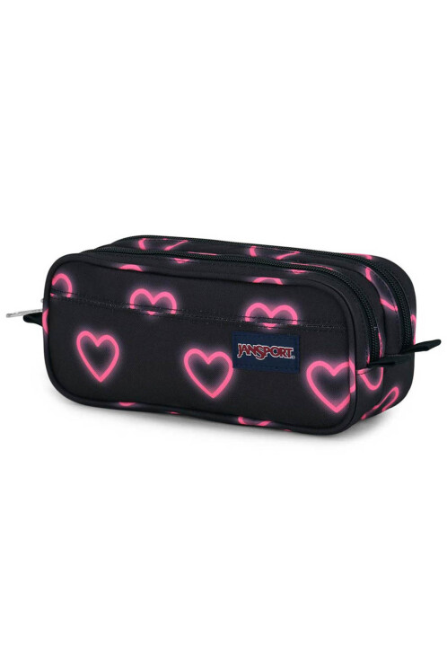 Large Accessory Pouch Happy Hearts Black