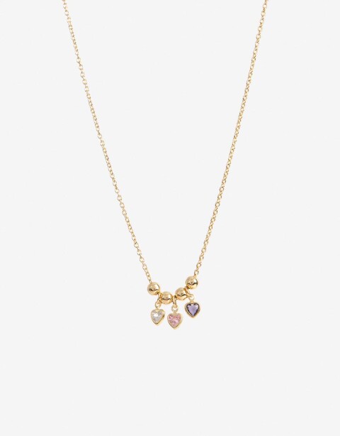 Cadena Corta con Dije Cubic zirconia Collar Corazón Cubic Zirconia - Dorado