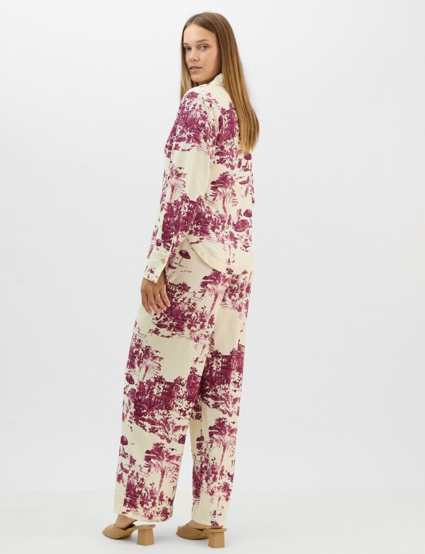 Conjunto Camisa Y Pantalón Estampado VIOLETA