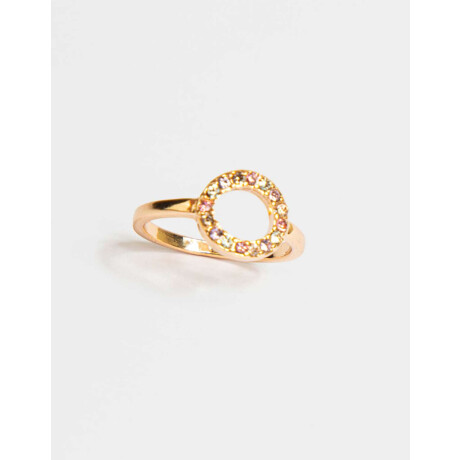 Anillo Con Strass Dorado