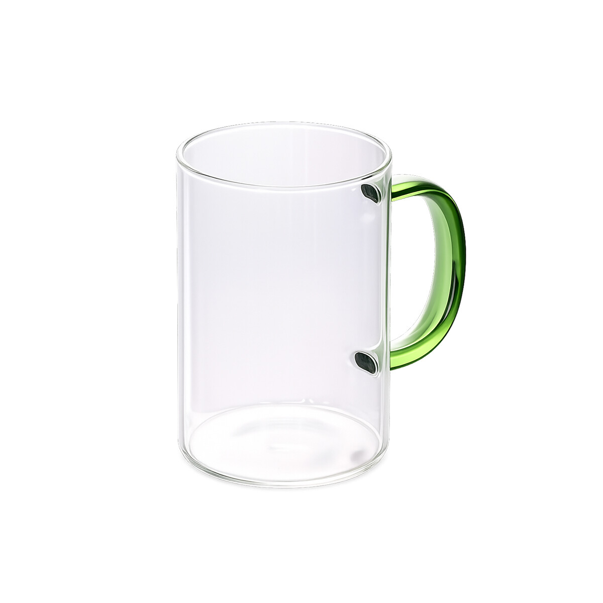 Taza de vidrio con asa de color - 300ml - Verde 