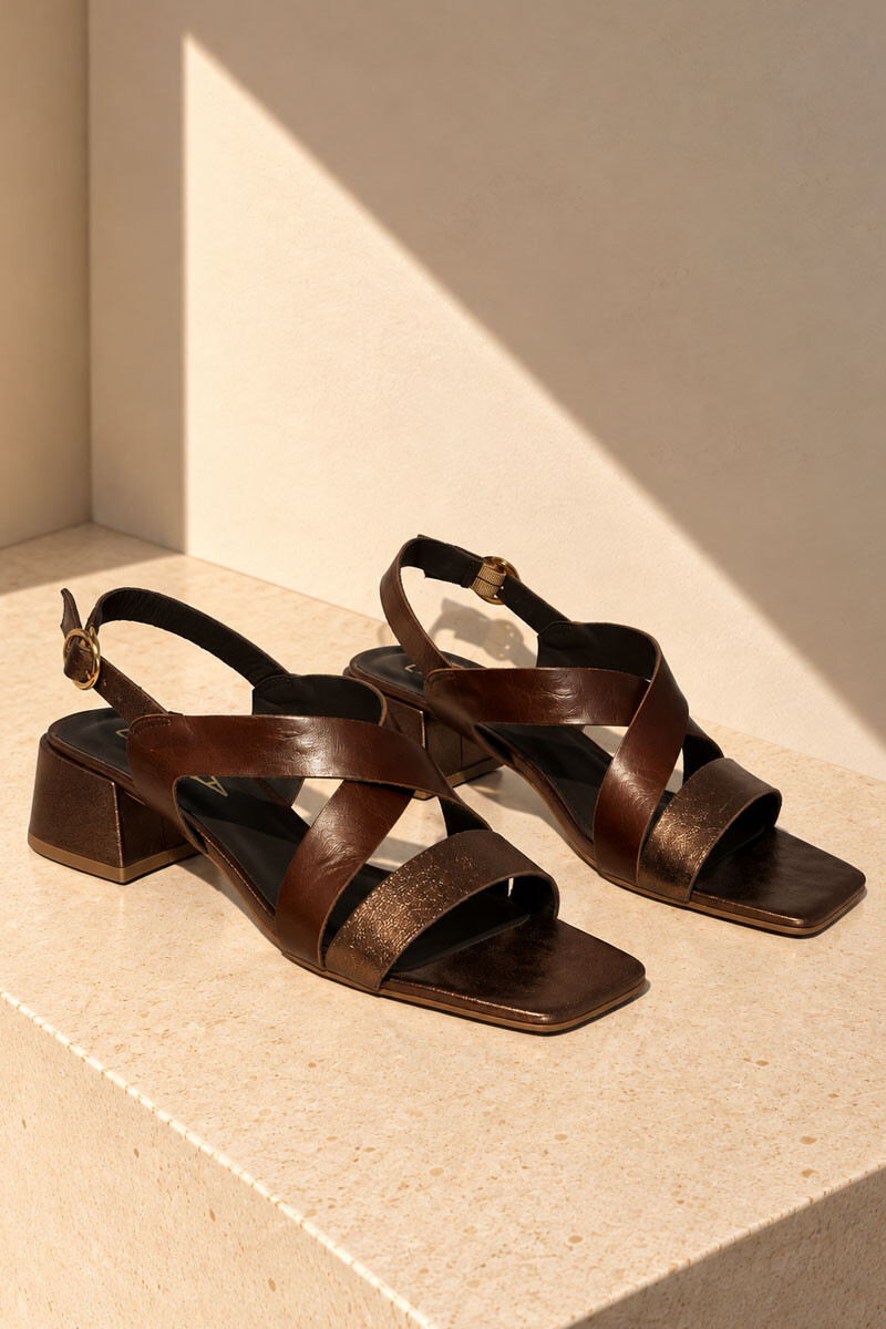 Sandalia cannes Chocolate cobre