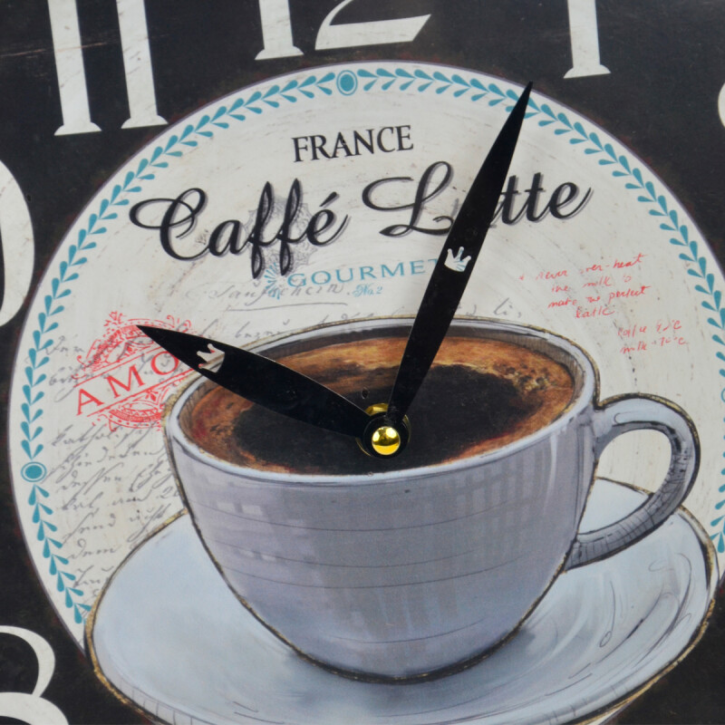 Reloj de pared mdf D28,8x3,5 cm COFFEE