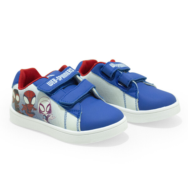 Championes Disney Marvel Spiderman Casual PU C/Velcro de Niños - SPTCFW25200 Azul-blanco