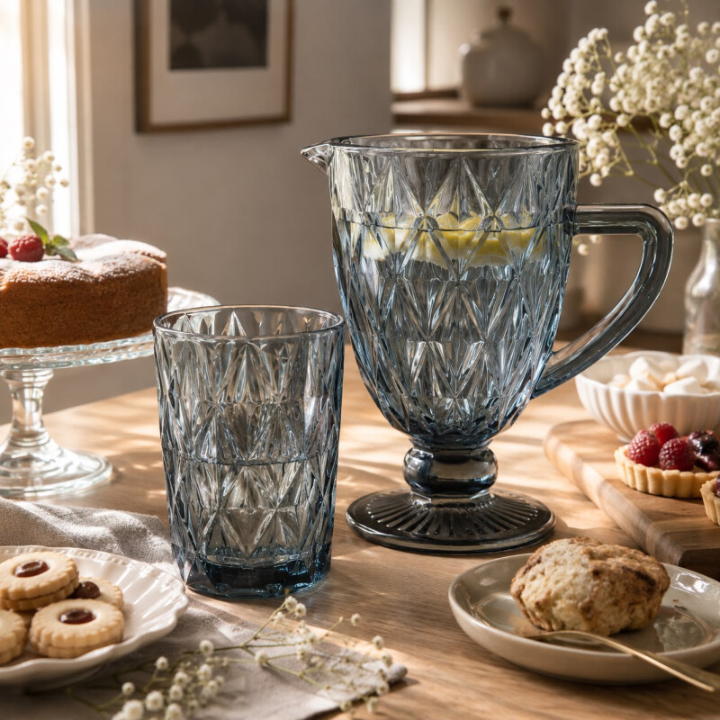 Vaso de Vidrio Alto Diseño Diamante Set 6 Unidades Vaso de Vidrio Alto Diseño Diamante Set 6 Unidades